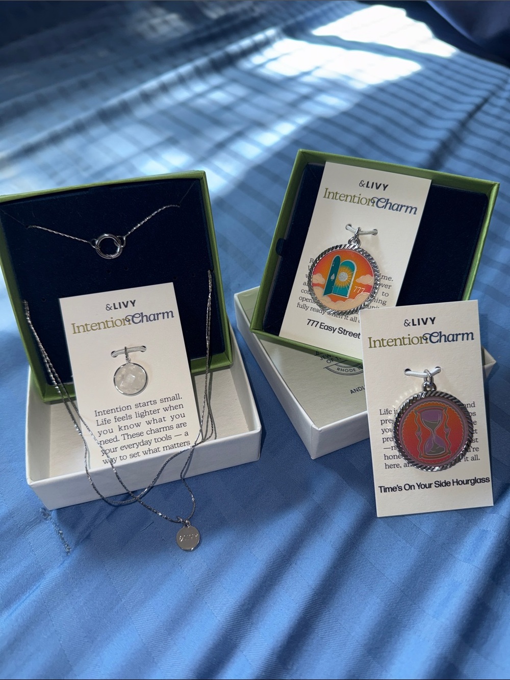 NWOT - &Livy Expandable Intention Silver Necklace with Multi-Colored Charms